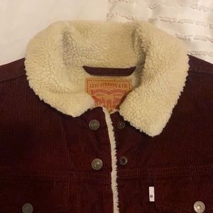 Burgundy corduroy Sherpa Levi’s